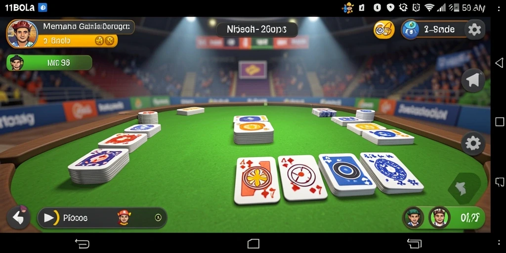Screenshot gameplay <strong>11BOLA</strong> menampilkan suasana seru permainan Gaple.