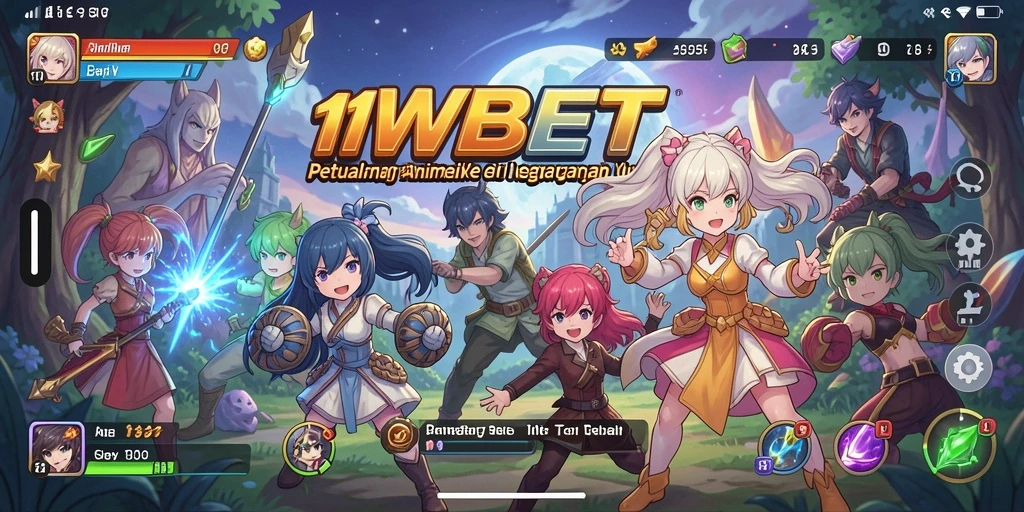 Tampilan gameplay seru di 11WBET dengan karakter anime keren.