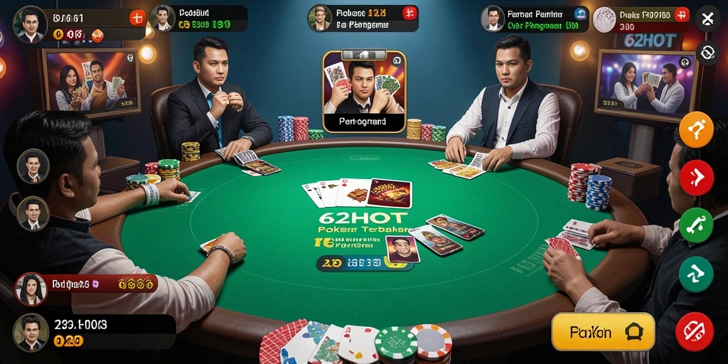 Tangkapan layar permainan Poker yang mendebarkan di 62HOT.