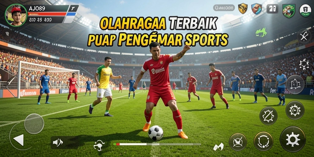 Screenshot AJO89 menunjukkan serunya pertandingan olahraga yang dinamis.