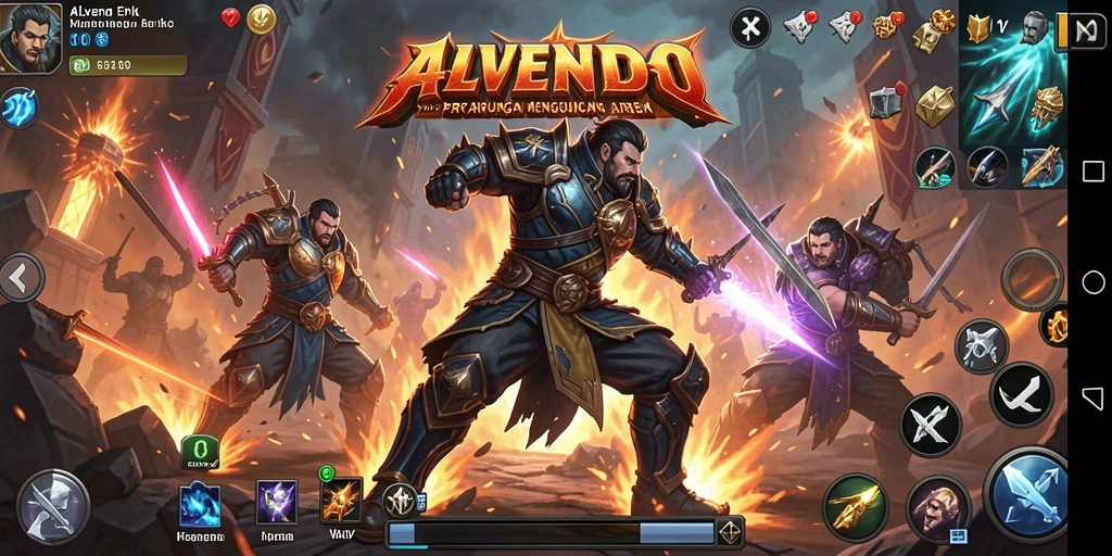 Screenshot gameplay ALVENDO yang menampilkan aksi pertarungan seru.