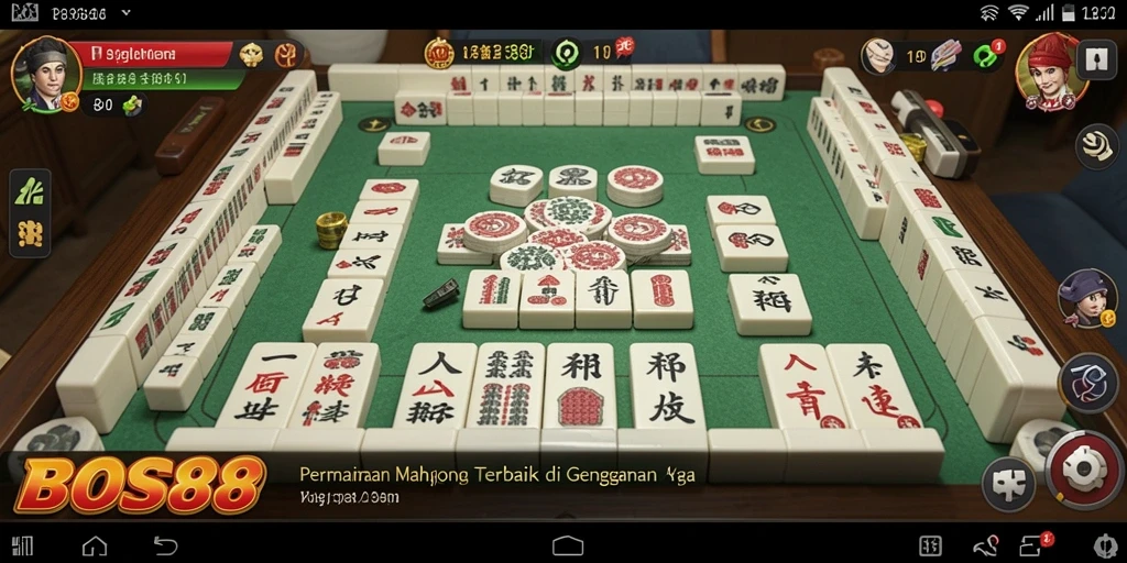 Gameplay seru Mahjong dalam aplikasi BOS88 yang mengasyikkan.