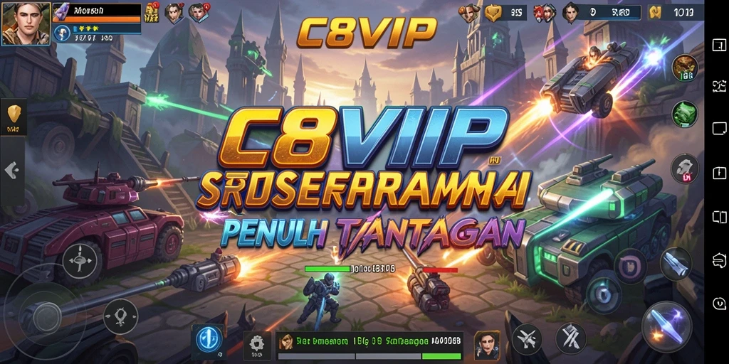 Tangkapan layar gameplay C8VIP menunjukkan pertempuran strategis yang mendebarkan.
