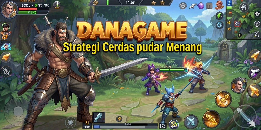 Screenshot gameplay <strong>DANAGAME</strong> menunjukkan pertarungan strategi yang memukau.