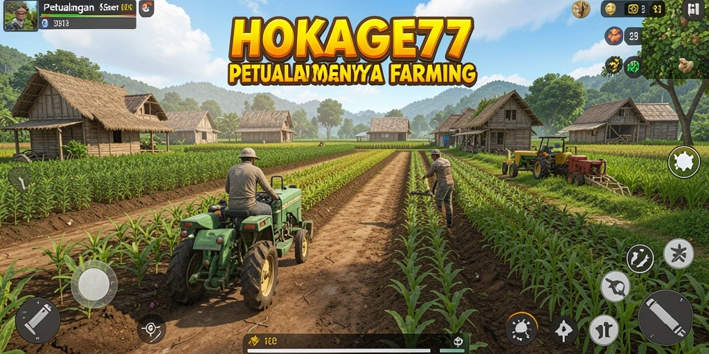Screenshot HOKAGE77 menunjukkan gameplay pertanian yang interaktif dan seru.