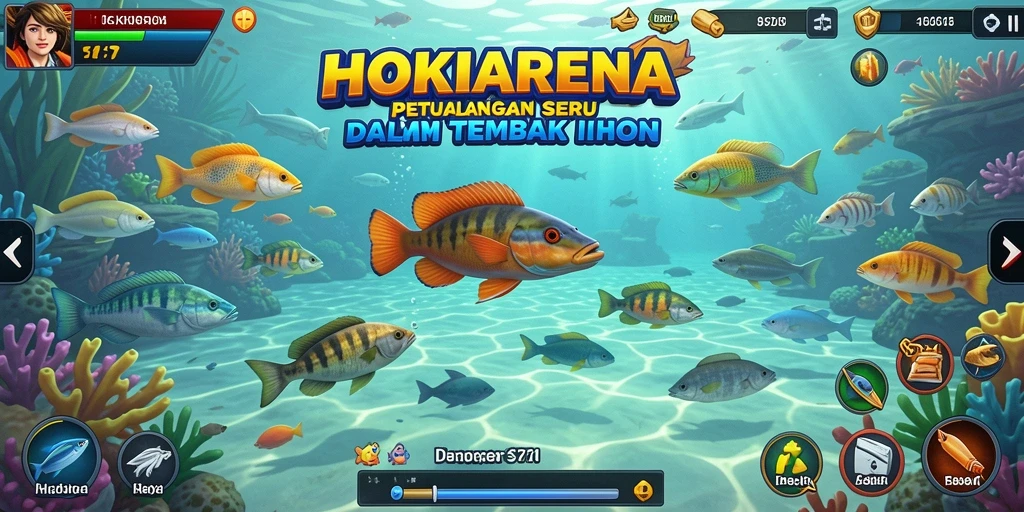 Gameplay HOKIARENA yang penuh warna saat menangkap ikan.