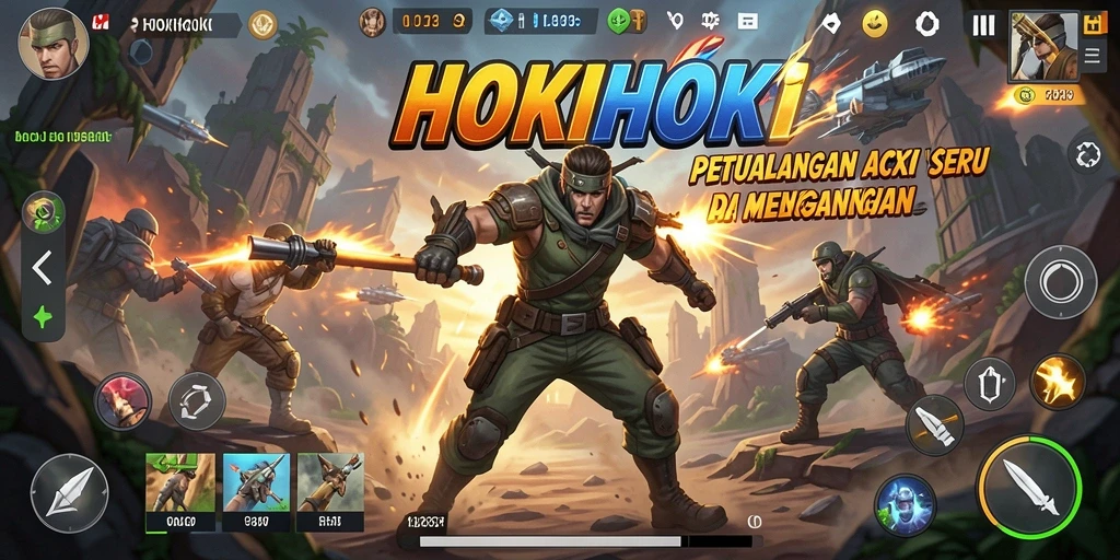 Screenshot HOKIHOKI menunjukkan gameplay aksi yang menegangkan.
