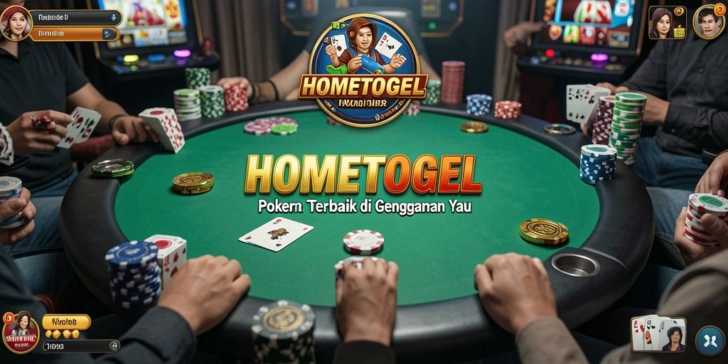 Screenshot gameplay HOMETOGEL menunjukkan momen intens permainan Poker.