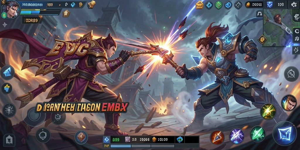 Tampilan aksi seru dalam pertempuran IDR89 MOBA.