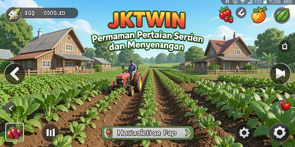 Screenshot gameplay JKTWIN menunjukkan aksi bertani yang seru dan menarik.