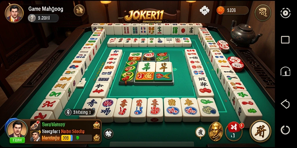 Tampilan gameplay menarik dari JOKER11 yang penuh tantangan Mahjong.