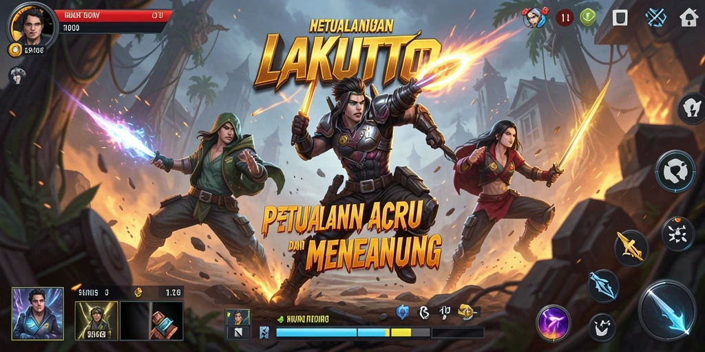 Screenshot gameplay menunjukkan aksi mendebarkan di LAKUTOTO.