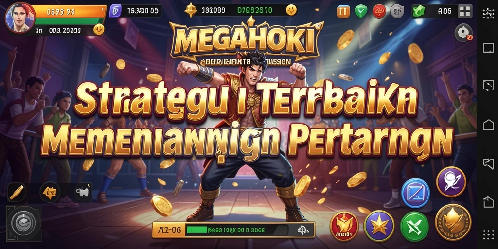Screenshot utama MEGAHOKI menampilkan aksi strategi mendebarkan.