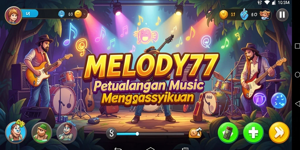 Tampilan dari gameplay MELODY77 yang memukau dan mendebarkan.