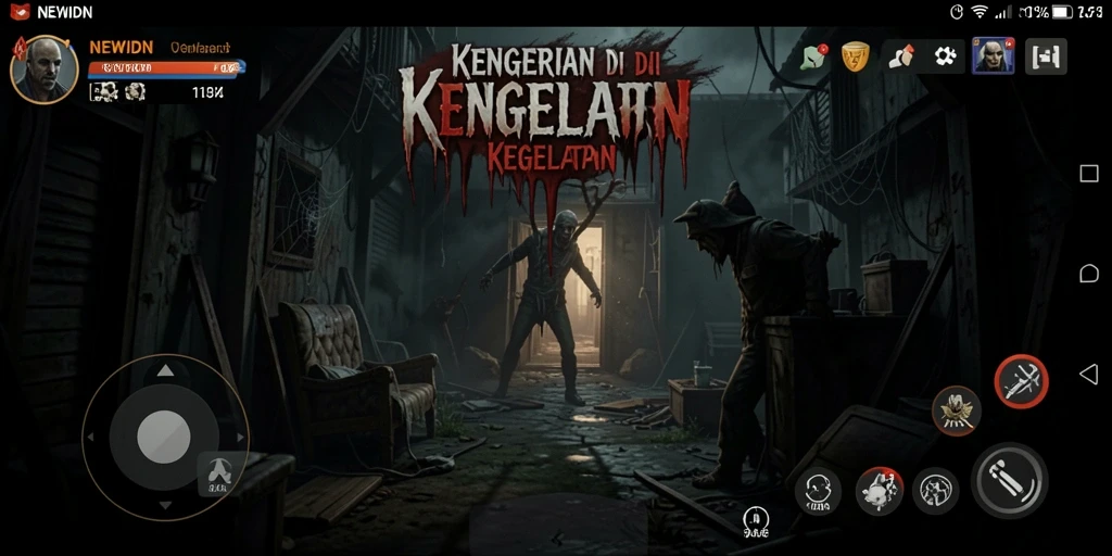 Screenshot utama menunjukkan gameplay menakutkan di NEWIDN.
