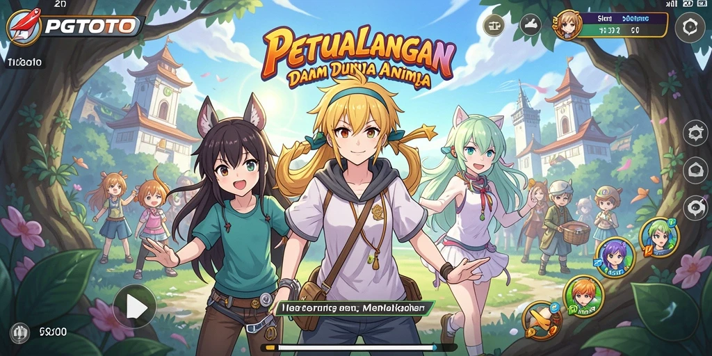 Tampilan gameplay PGTOTO dengan karakter anime yang penuh aksi.