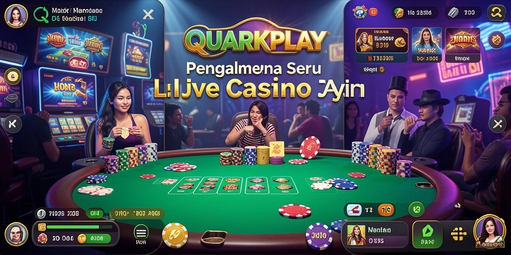 Tampilan menarik dari gameplay Live Casino di QUARKPLAY yang mengesankan.