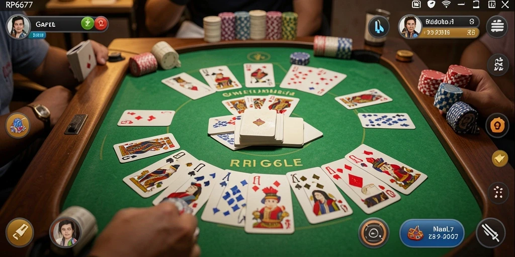 Screenshot utama menunjukkan gameplay Gaple yang seru dan interaktif.