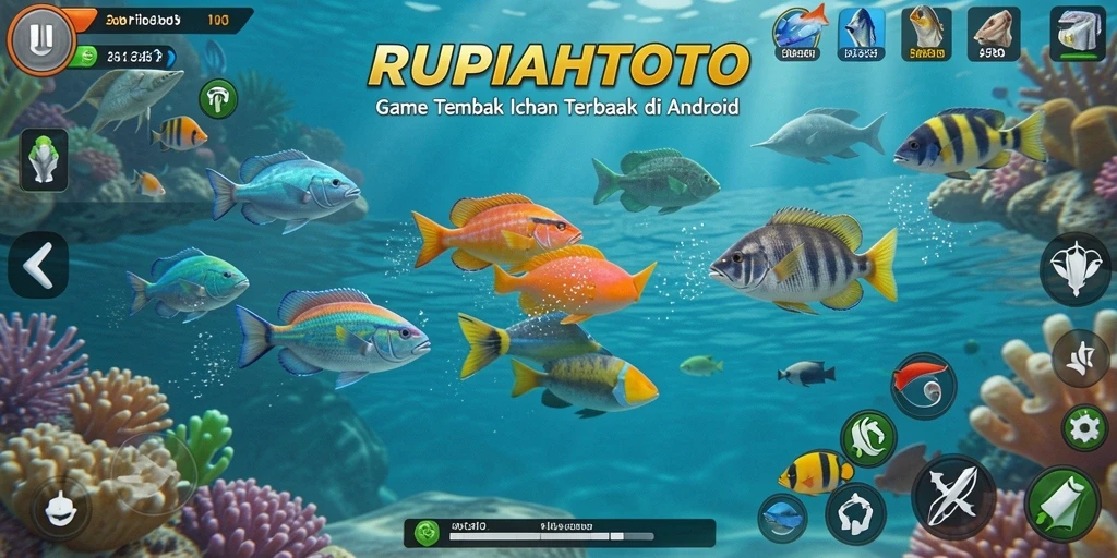 Tampilan gameplay RUPIAHTOTO yang seru saat menangkap ikan.
