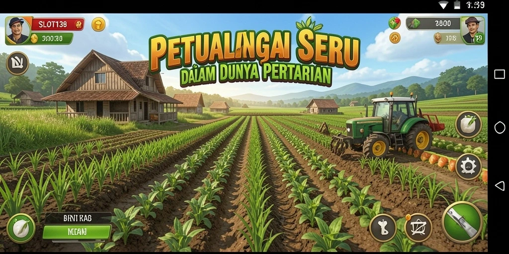 Screenshot menampilkan gameplay mengelola ladang dalam SLOT138.