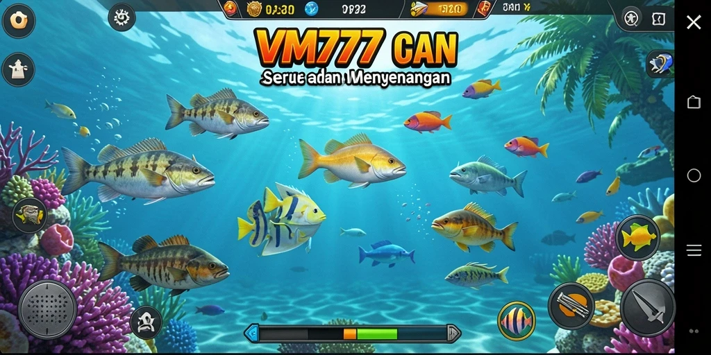 Tampilan gameplay seru dalam game Tembak Ikan VM777.
